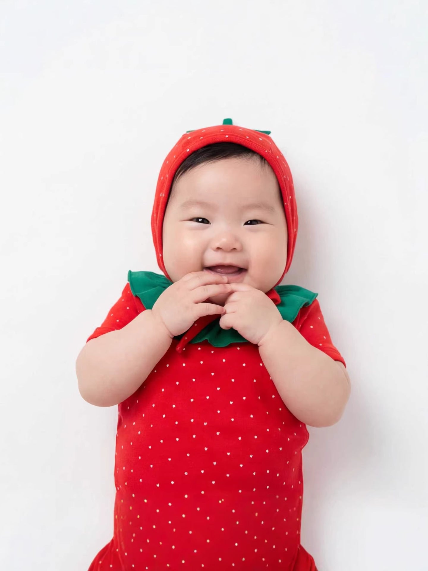 半袖ロンパース Strawberry Print Baby Jumpsuit ストロベリープリント ロンパース【mh0012230】