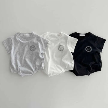 半袖ロンパース ベビートップス/ロンパース 半袖Tシャツ/半袖ボディスーツ ワンポイントロゴ 3カラー【mh0004844】
