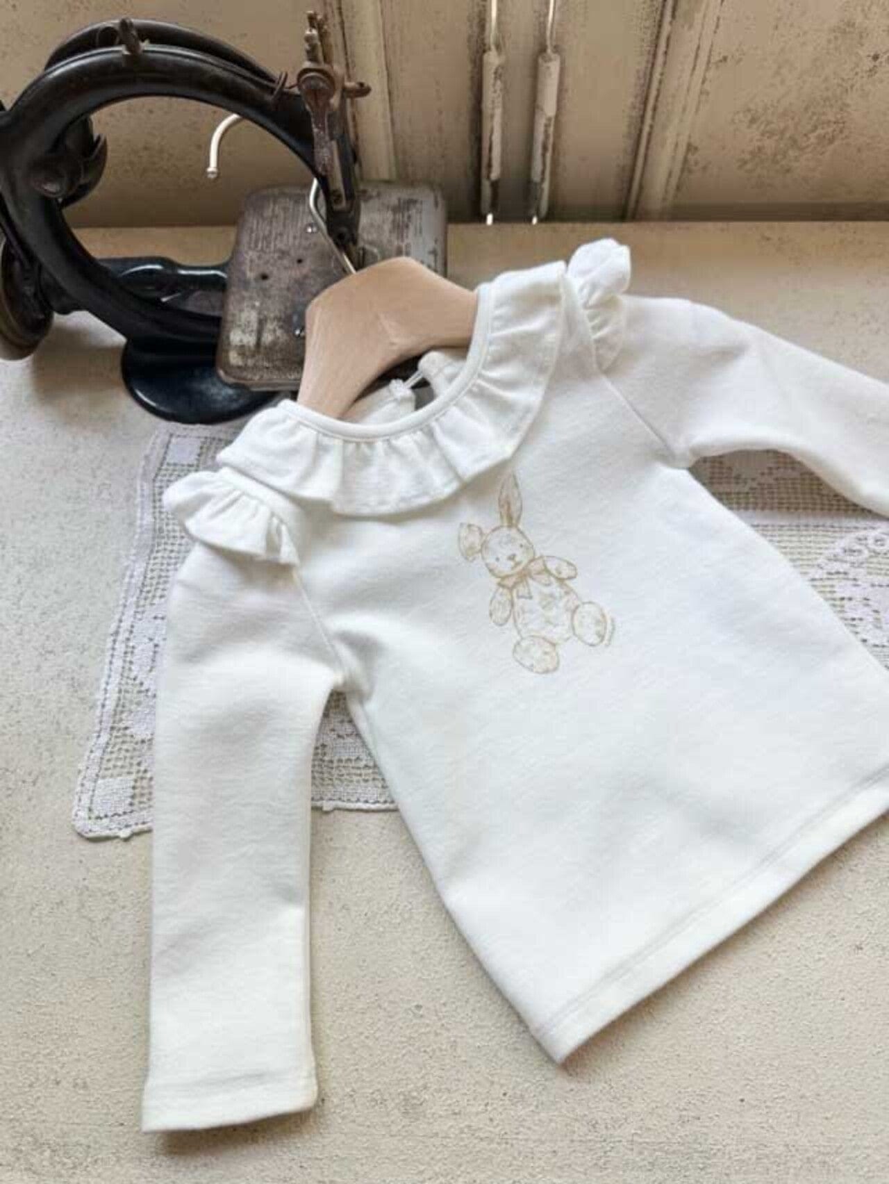 長袖ロンパース ラッフルフリル襟ロンパース/長袖Tシャツ【mh0011172】