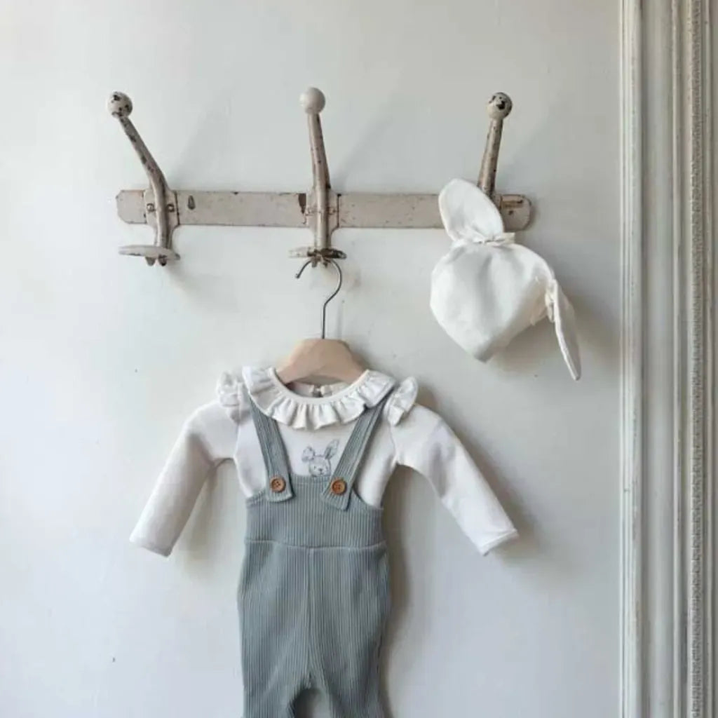 長袖ロンパース ラッフルフリル襟ロンパース/長袖Tシャツ【mh0011172】