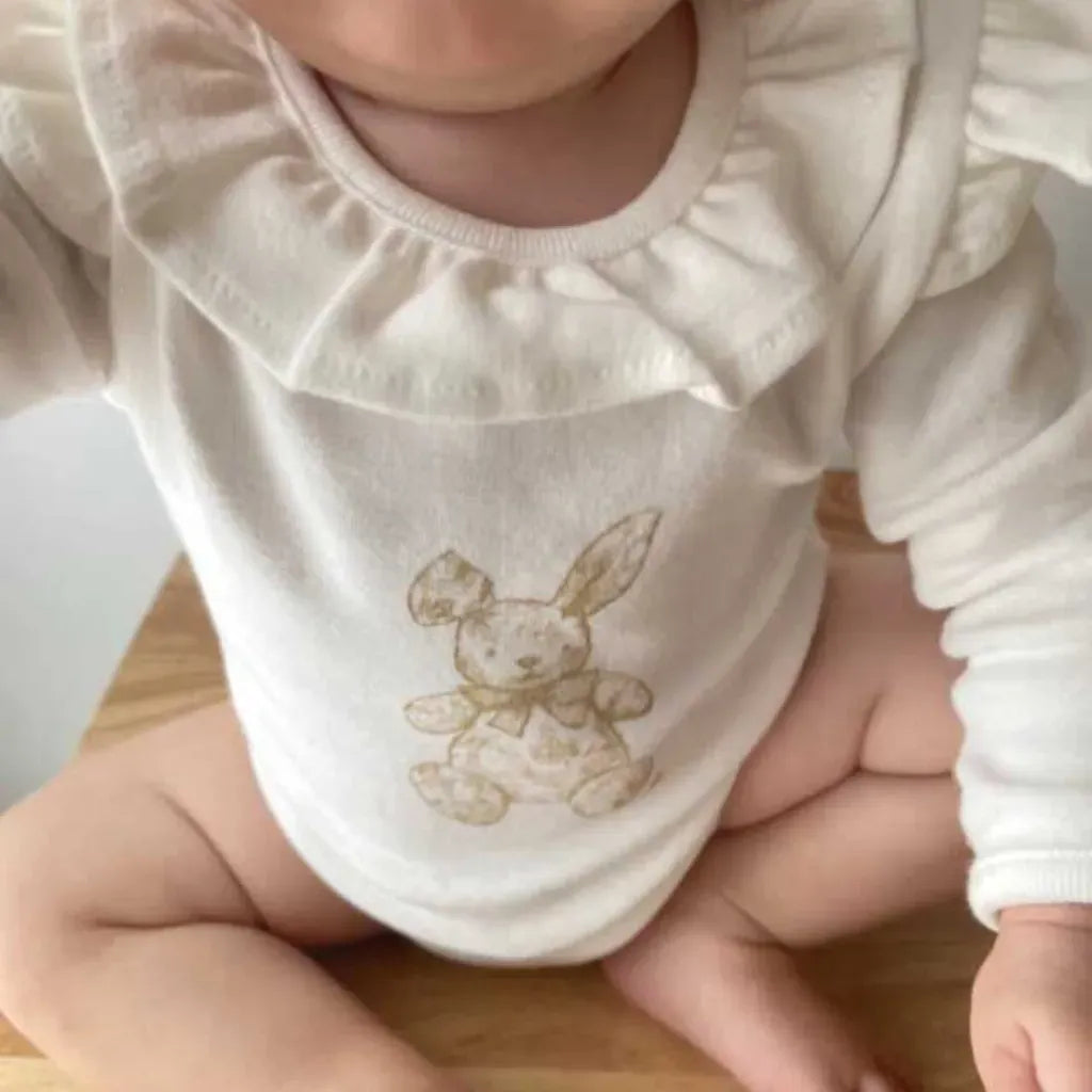 長袖ロンパース ラッフルフリル襟ロンパース/長袖Tシャツ【mh0011172】