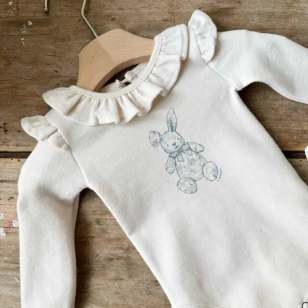 長袖ロンパース ラッフルフリル襟ロンパース/長袖Tシャツ【mh0011172】