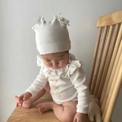 長袖ロンパース ラッフルフリル襟ロンパース/長袖Tシャツ【mh0011172】