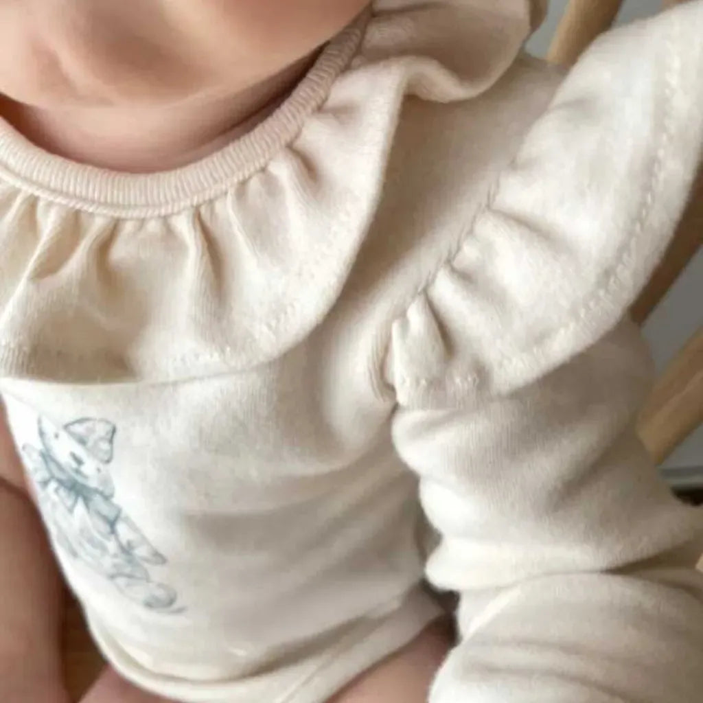 長袖ロンパース ラッフルフリル襟ロンパース/長袖Tシャツ【mh0011172】