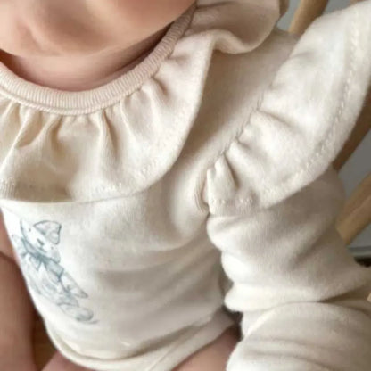 長袖ロンパース ラッフルフリル襟ロンパース/長袖Tシャツ【mh0011172】