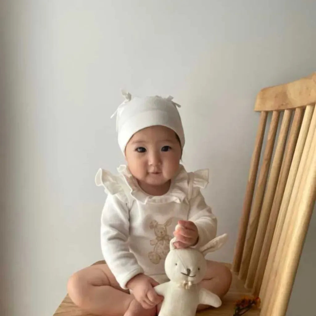 長袖ロンパース ラッフルフリル襟ロンパース/長袖Tシャツ【mh0011172】