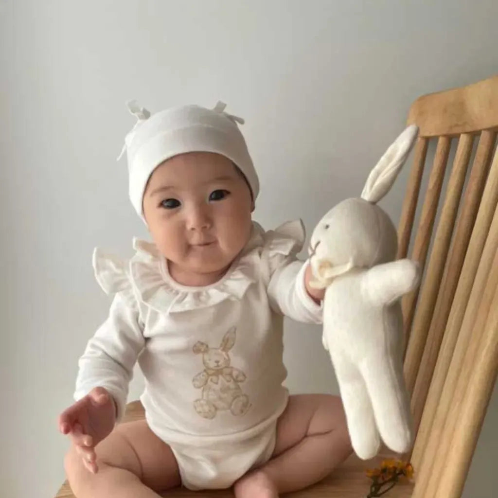 長袖ロンパース ラッフルフリル襟ロンパース/長袖Tシャツ【mh0011172】