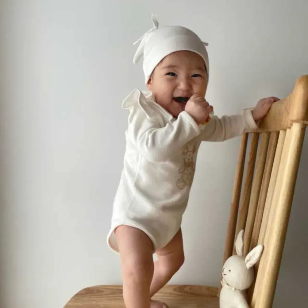 長袖ロンパース ラッフルフリル襟ロンパース/長袖Tシャツ【mh0011172】