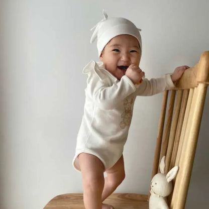 長袖ロンパース ラッフルフリル襟ロンパース/長袖Tシャツ【mh0011172】