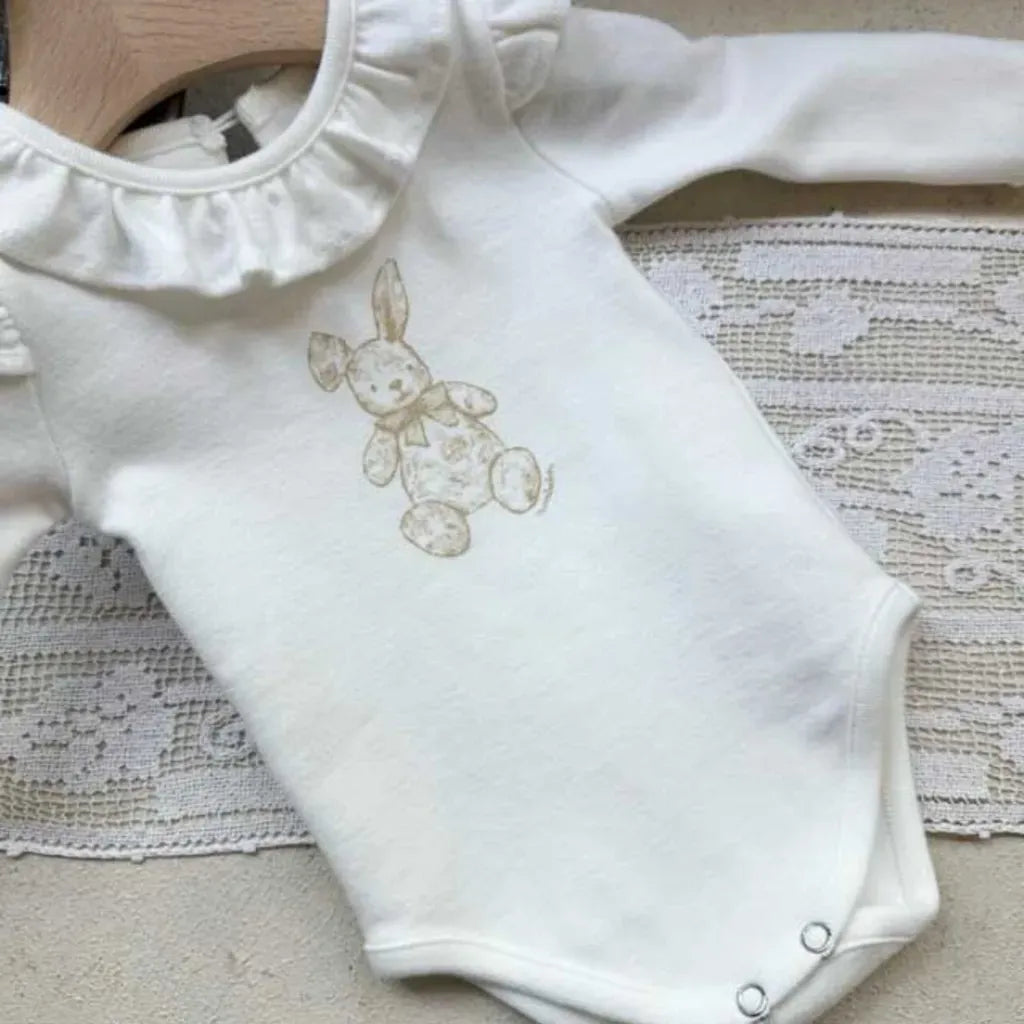 長袖ロンパース ラッフルフリル襟ロンパース/長袖Tシャツ【mh0011172】