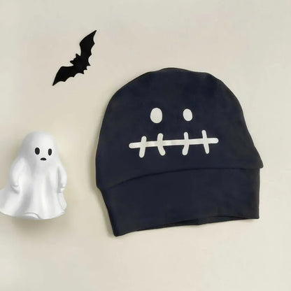 長袖ロンパース ハロウィンスケルトンプリントTシャツ+レギンスセット/ロンパース+ニット帽セット【mh0011188】