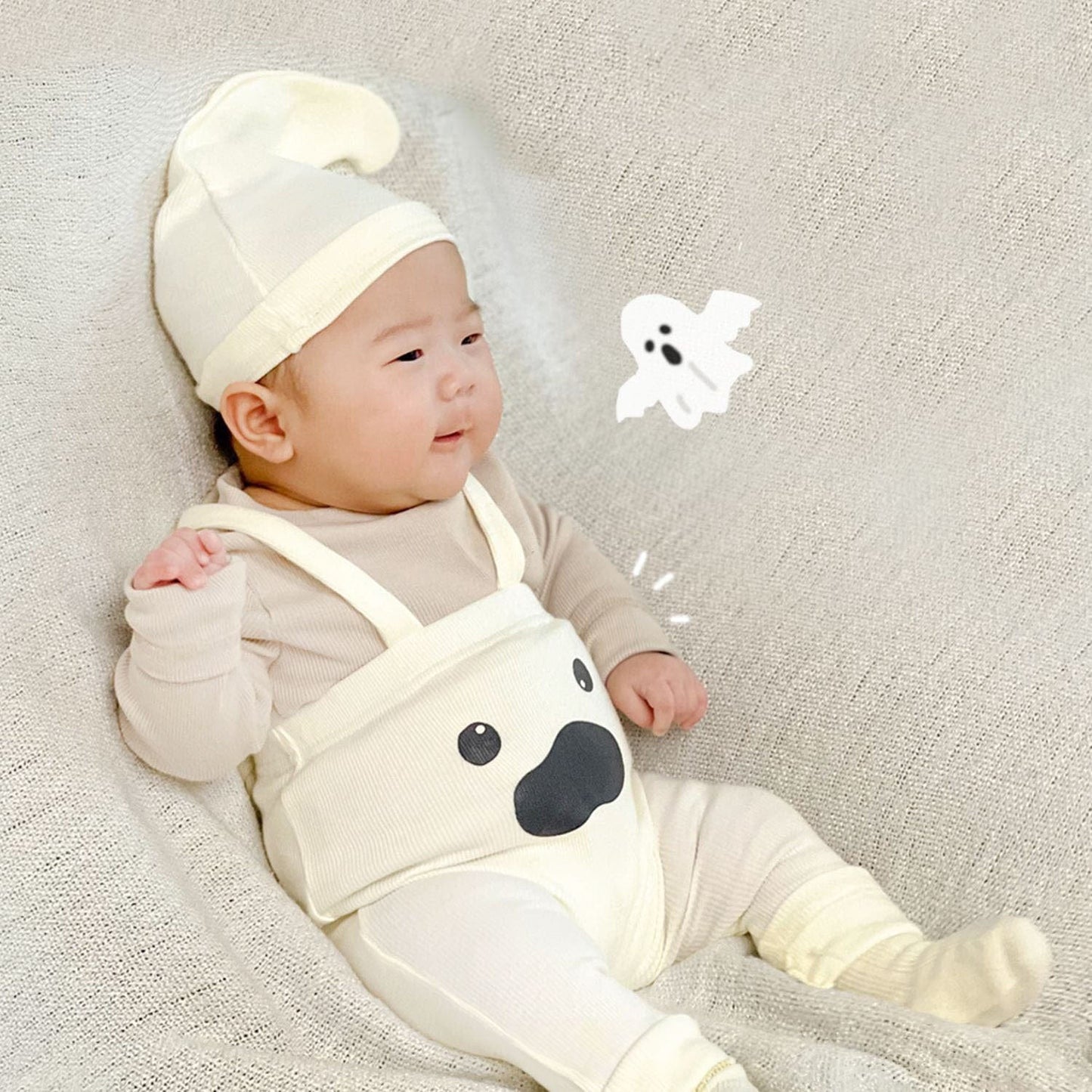 レギンスパンツ White / 66cm ハロウィンコスチューム おばけ/パンプキンサスペンダーレギンスパンツ【mh0010541】