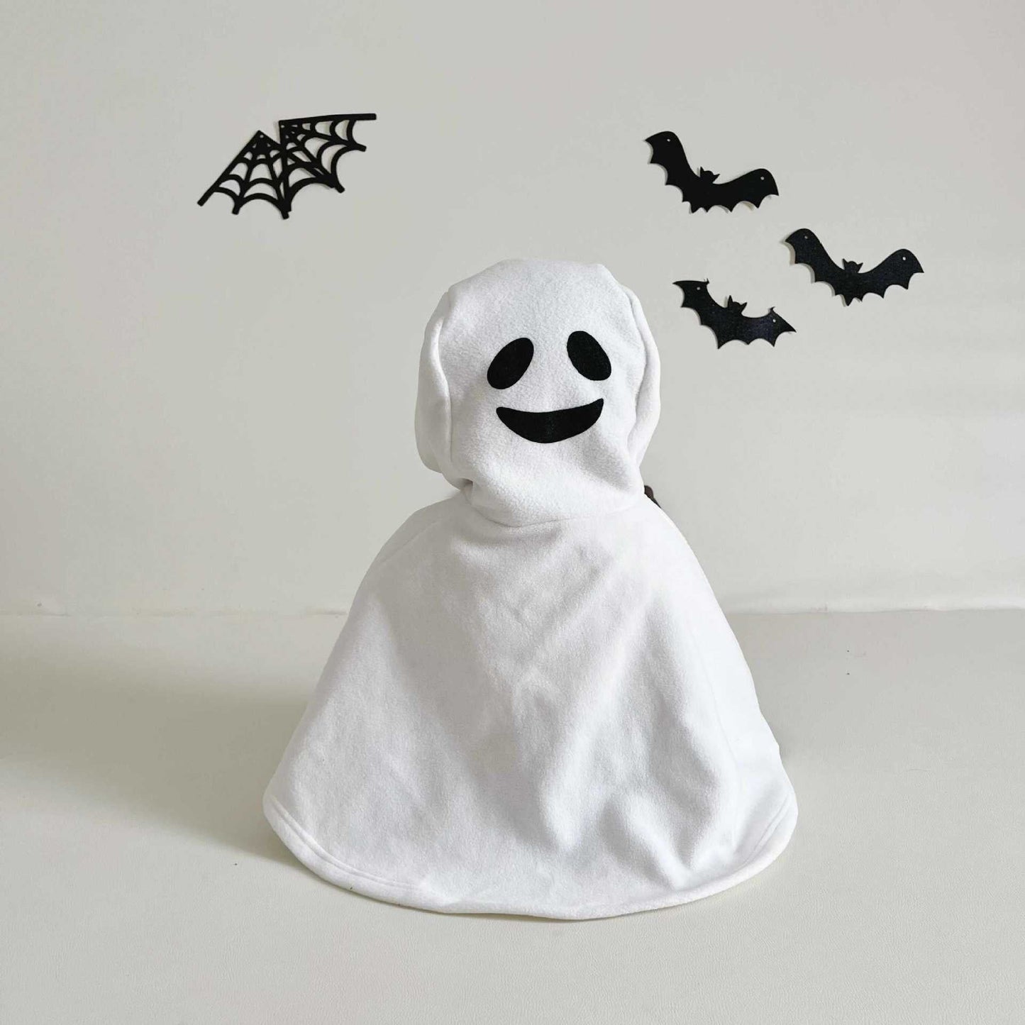 ショートコート・ジャケット・ジャンパー White / S（73cm-80cm） ハロウィンコスチューム パンプキンかぼちゃ/おばけフーディケープ【mh0010546】
