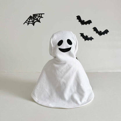 ショートコート・ジャケット・ジャンパー White / S（73cm-80cm） ハロウィンコスチューム パンプキンかぼちゃ/おばけフーディケープ【mh0010546】