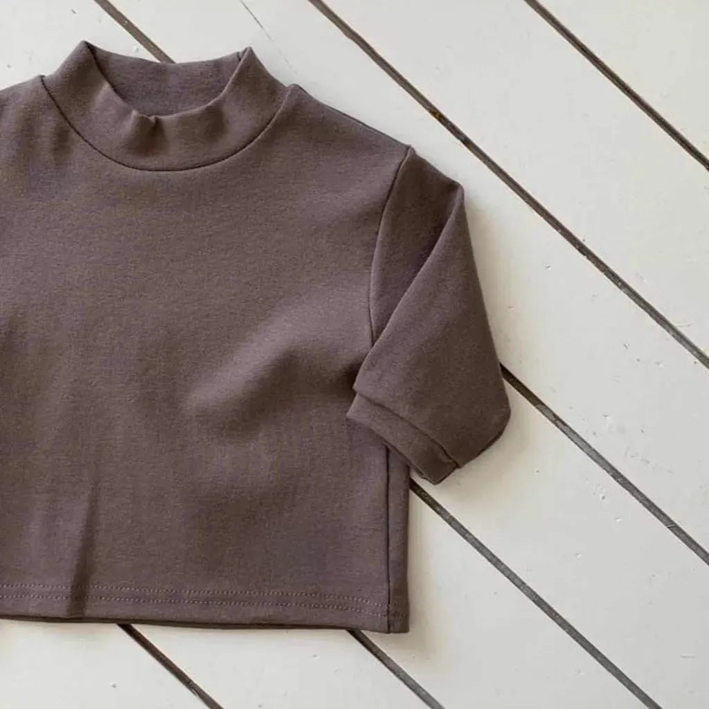 長袖Tシャツ シンプルベーシックハイネック長袖Tシャツ【mh0011196】