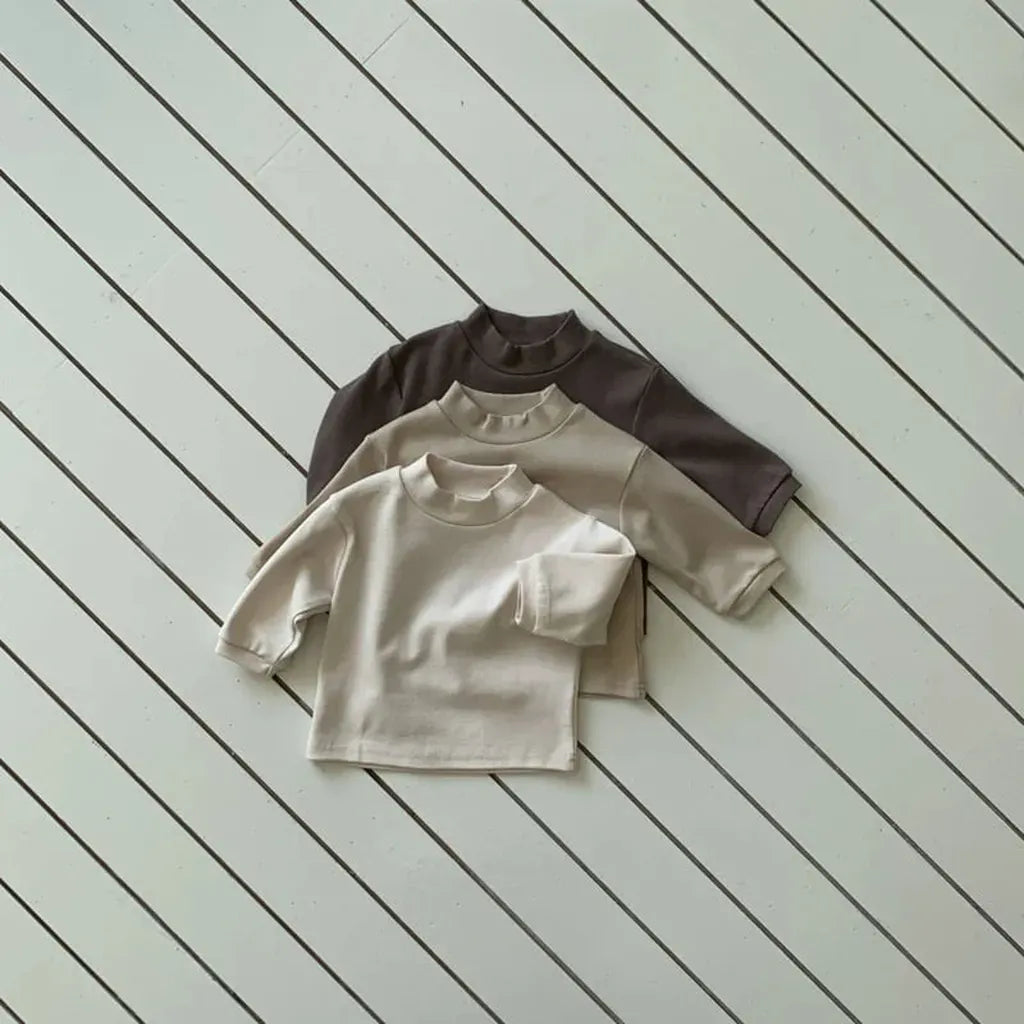 長袖Tシャツ シンプルベーシックハイネック長袖Tシャツ【mh0011196】