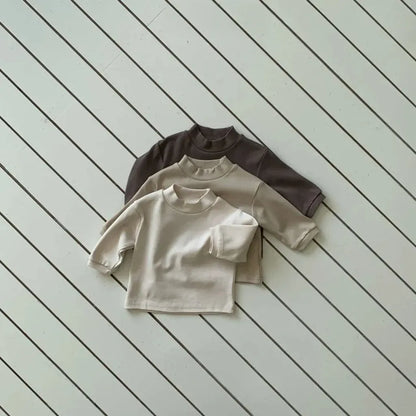 長袖Tシャツ シンプルベーシックハイネック長袖Tシャツ【mh0011196】