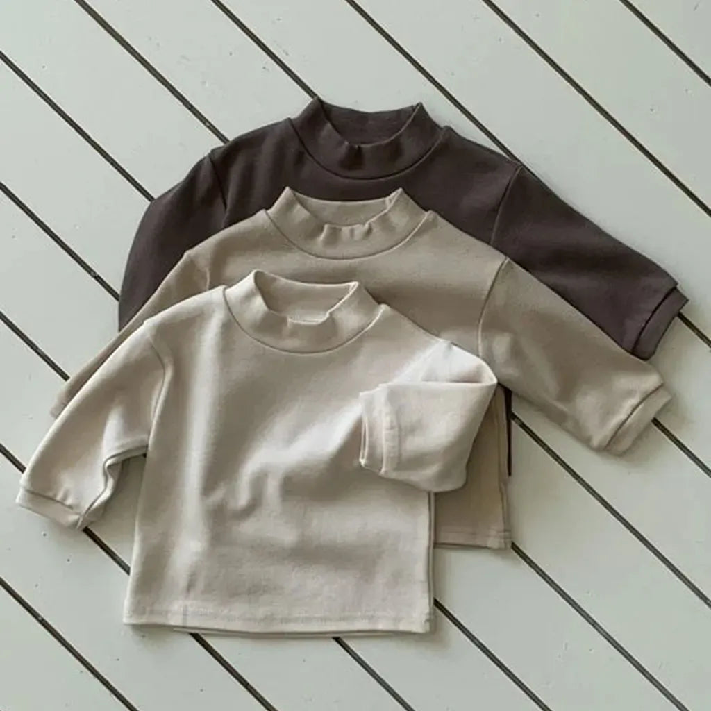 長袖Tシャツ シンプルベーシックハイネック長袖Tシャツ【mh0011196】