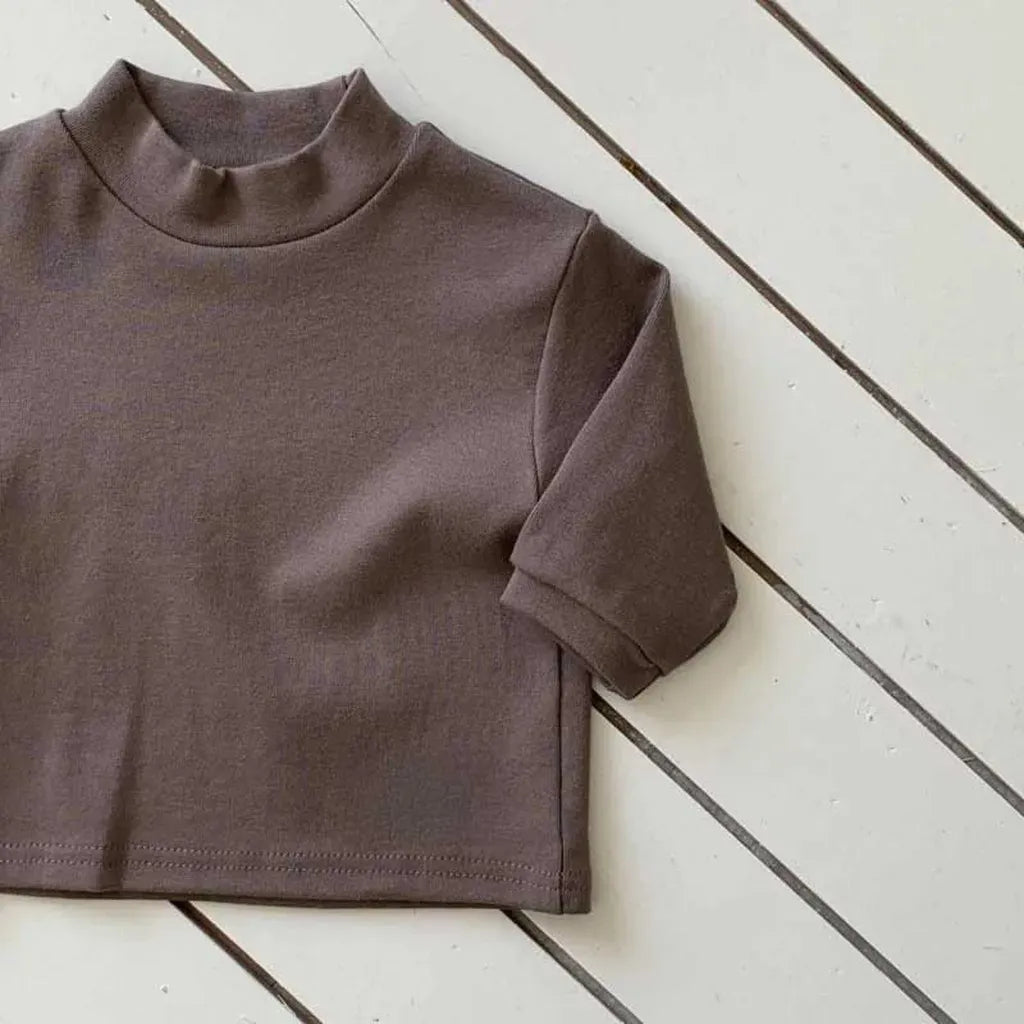 長袖Tシャツ シンプルベーシックハイネック長袖Tシャツ【mh0011196】