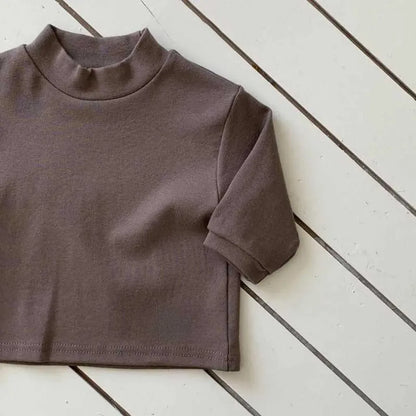 長袖Tシャツ シンプルベーシックハイネック長袖Tシャツ【mh0011196】