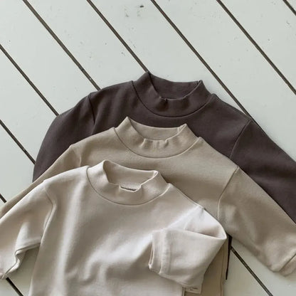 長袖Tシャツ シンプルベーシックハイネック長袖Tシャツ【mh0011196】