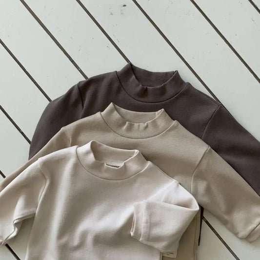 長袖Tシャツ シンプルベーシックハイネック長袖Tシャツ【mh0011196】