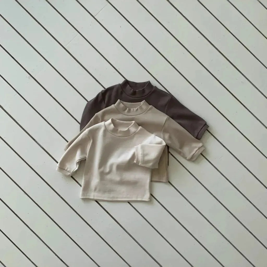 長袖Tシャツ シンプルベーシックハイネック長袖Tシャツ【mh0011196】