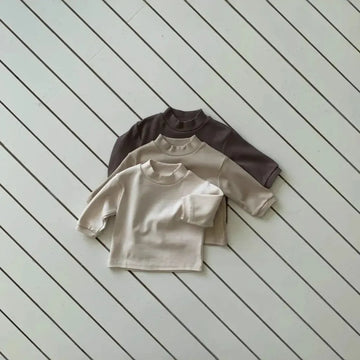 長袖Tシャツ シンプルベーシックハイネック長袖Tシャツ【mh0011196】