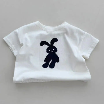 半袖Tシャツ White / 9M  73CM ベビートップス 半袖プリントTシャツ うさぎバニー 2カラー【mh0005472】