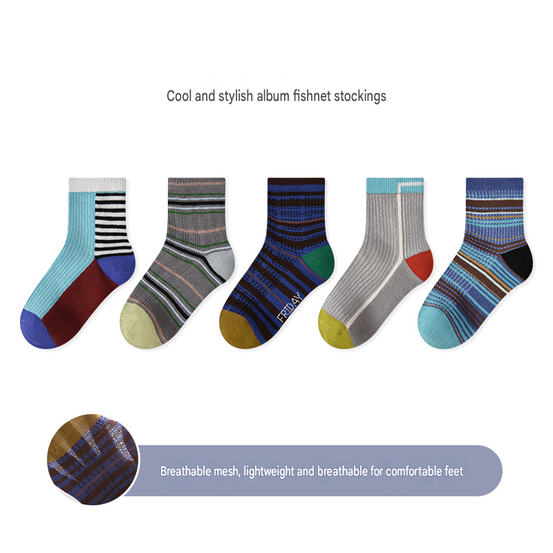 5-Pack Breathable Mesh Character Socks アニマル メッシュソックス 5足セット【mh0013541】