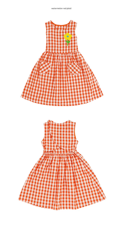 Gingham Plaid Vest Dress チェック ノースリーブワンピース【mh0013212】