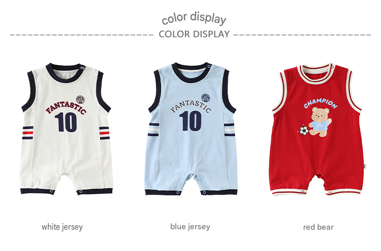 Sleeveless Athletic Bear Romper ナンバリング ノースリーブロンパース【mh0013505】