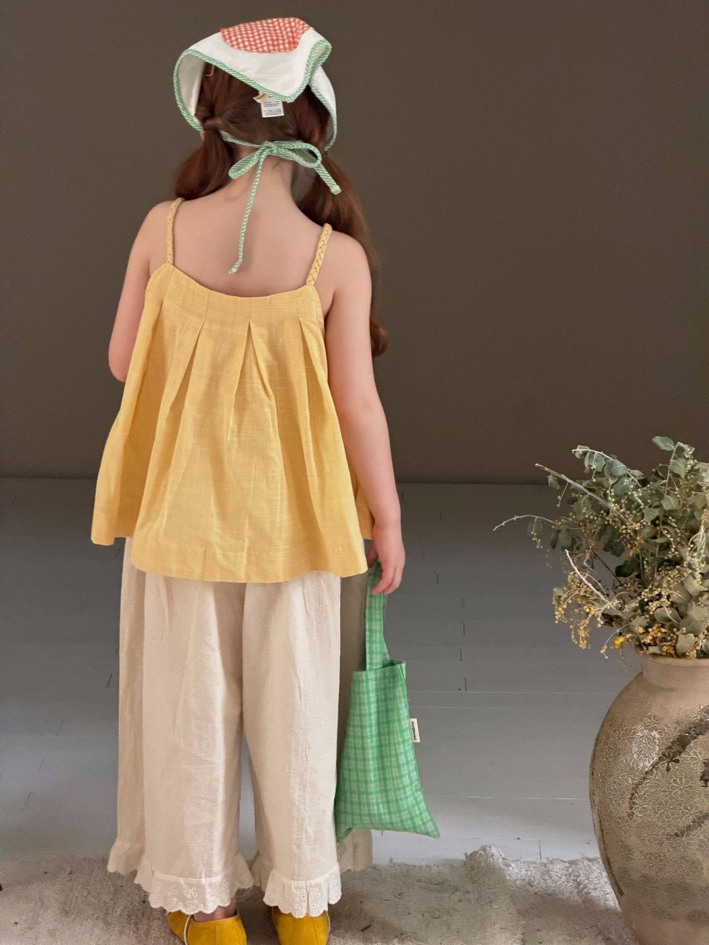 Trapeze Cotton Camisole プリーツ キャミソール【mh0012895】 Jianzidan タンクトップ・キャミソール・ノースリーブトップス