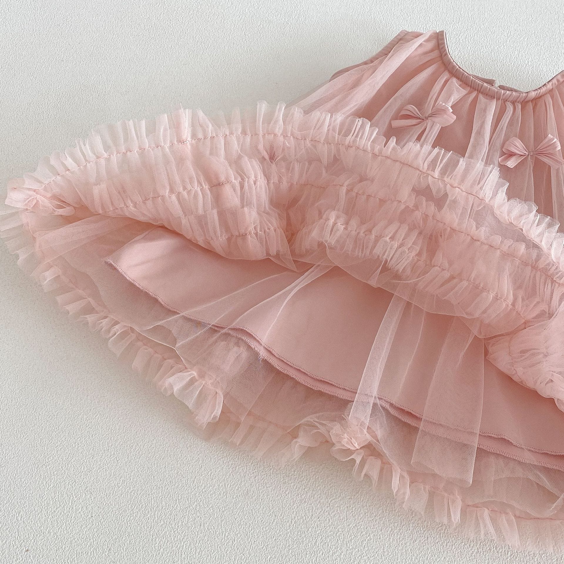 Tulle Bow Mesh Princess Dress チュール リボン ノースリーブ ワンピース【mh0012709】 angou ノースリーブワンピース