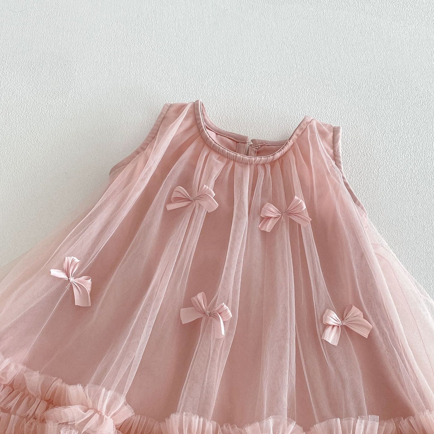 Tulle Bow Mesh Princess Dress チュール リボン ノースリーブ ワンピース【mh0012709】 angou ノースリーブワンピース