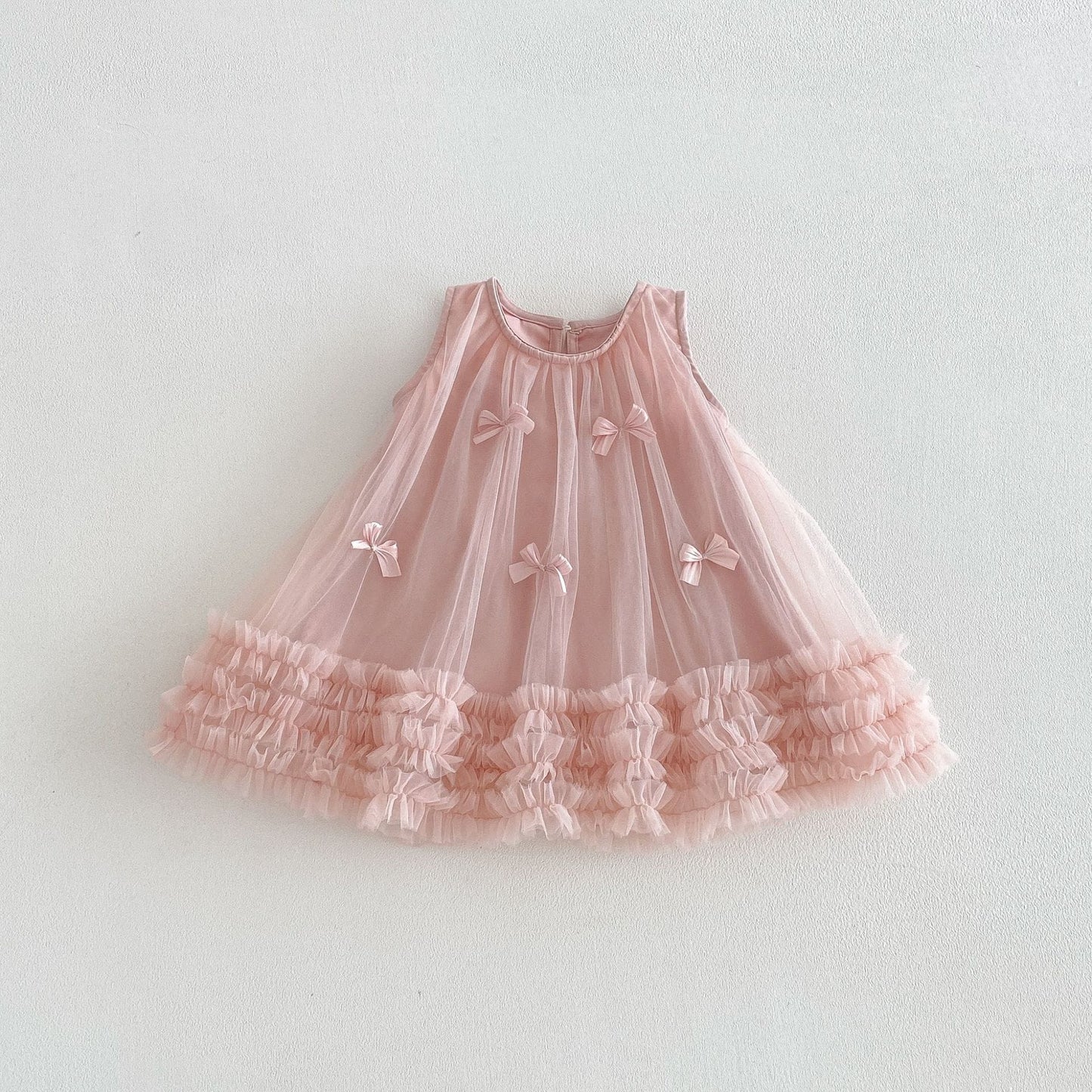Tulle Bow Mesh Princess Dress チュール リボン ノースリーブ ワンピース【mh0012709】 angou ノースリーブワンピース