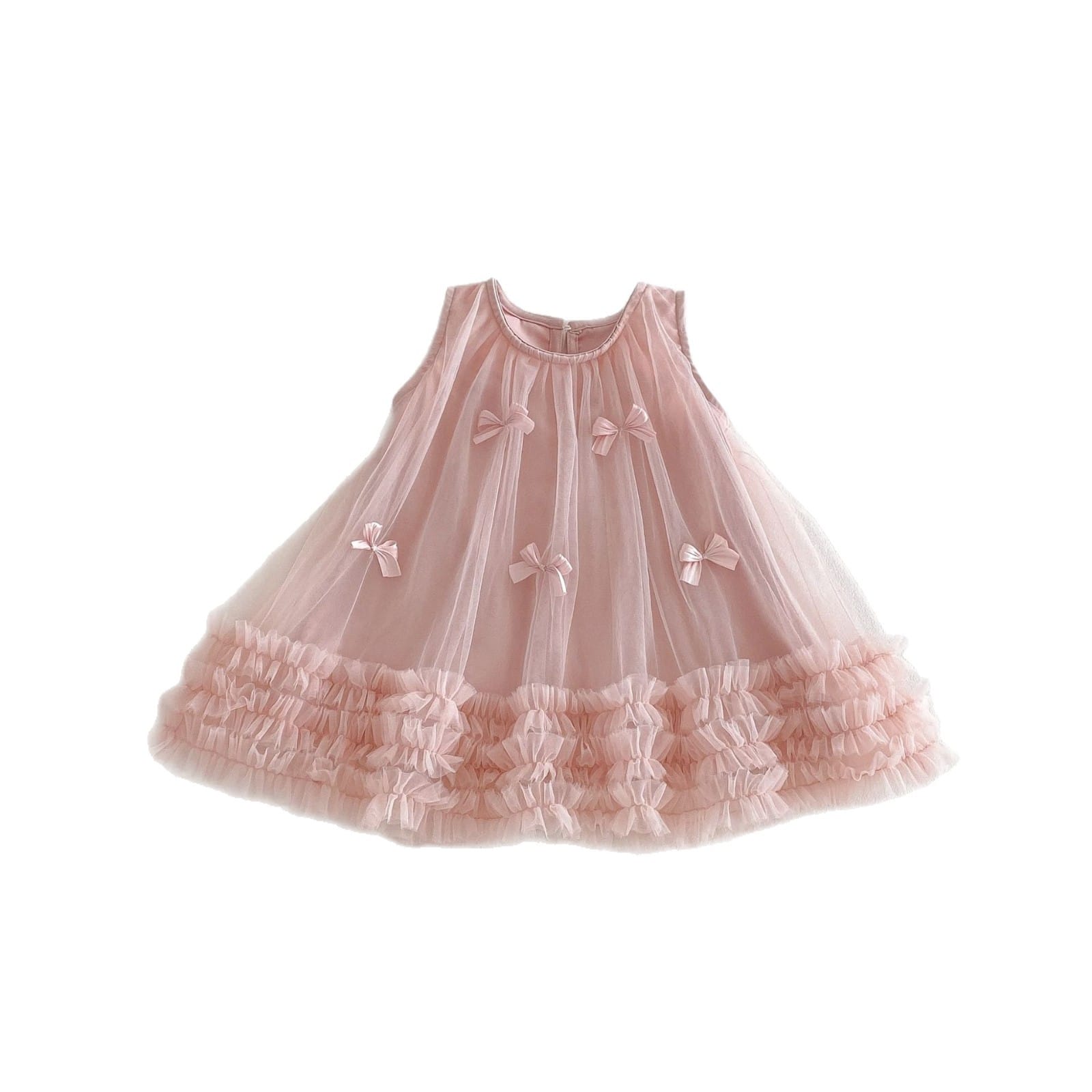 Tulle Bow Mesh Princess Dress チュール リボン ノースリーブ ワンピース【mh0012709】 angou ノースリーブワンピース