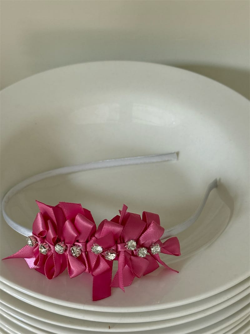Tulle Rhinestone Flower Headband フラワー ビーズ カチューシャ【mh0012785】 Chengle ヘアアクセサリー