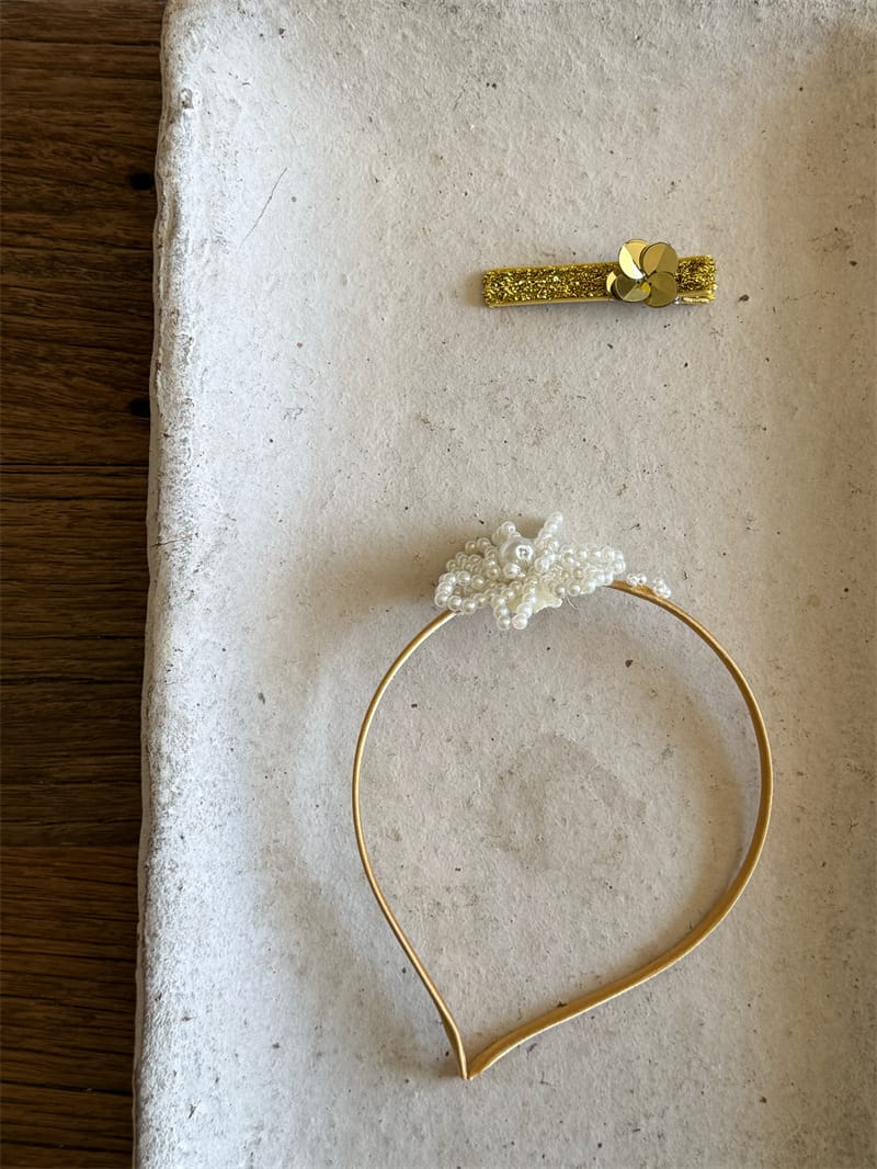Tulle Rhinestone Flower Headband フラワー ビーズ カチューシャ【mh0012785】 Chengle ヘアアクセサリー