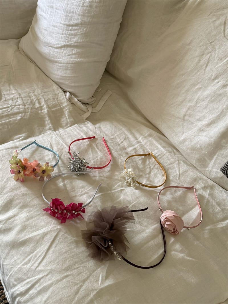 Tulle Rhinestone Flower Headband フラワー ビーズ カチューシャ【mh0012785】 Chengle ヘアアクセサリー