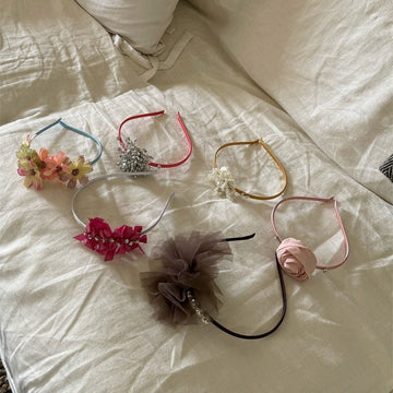 Tulle Rhinestone Flower Headband フラワー ビーズ カチューシャ【mh0012785】 Chengle ヘアアクセサリー