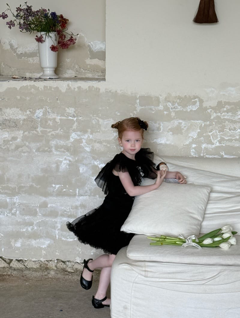Tulle Ruffle Tiered Skirt Set リボン 半袖Tシャツ セットアップ【mh0012792】 Chengle 半袖セットアップ