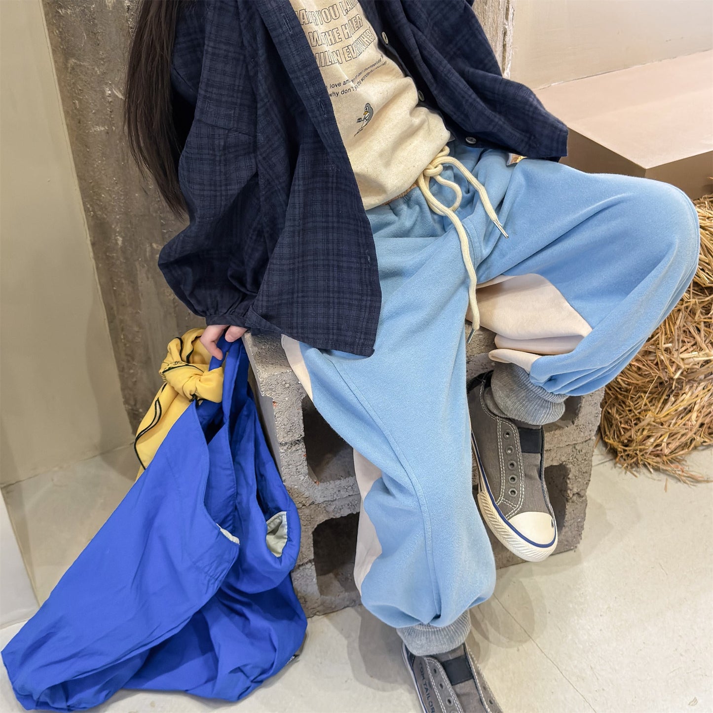 Two Tone Sweatpants バイカラー スウェットパンツ【mh0012465】 ADbaby ロングパンツ・スウェットパンツ
