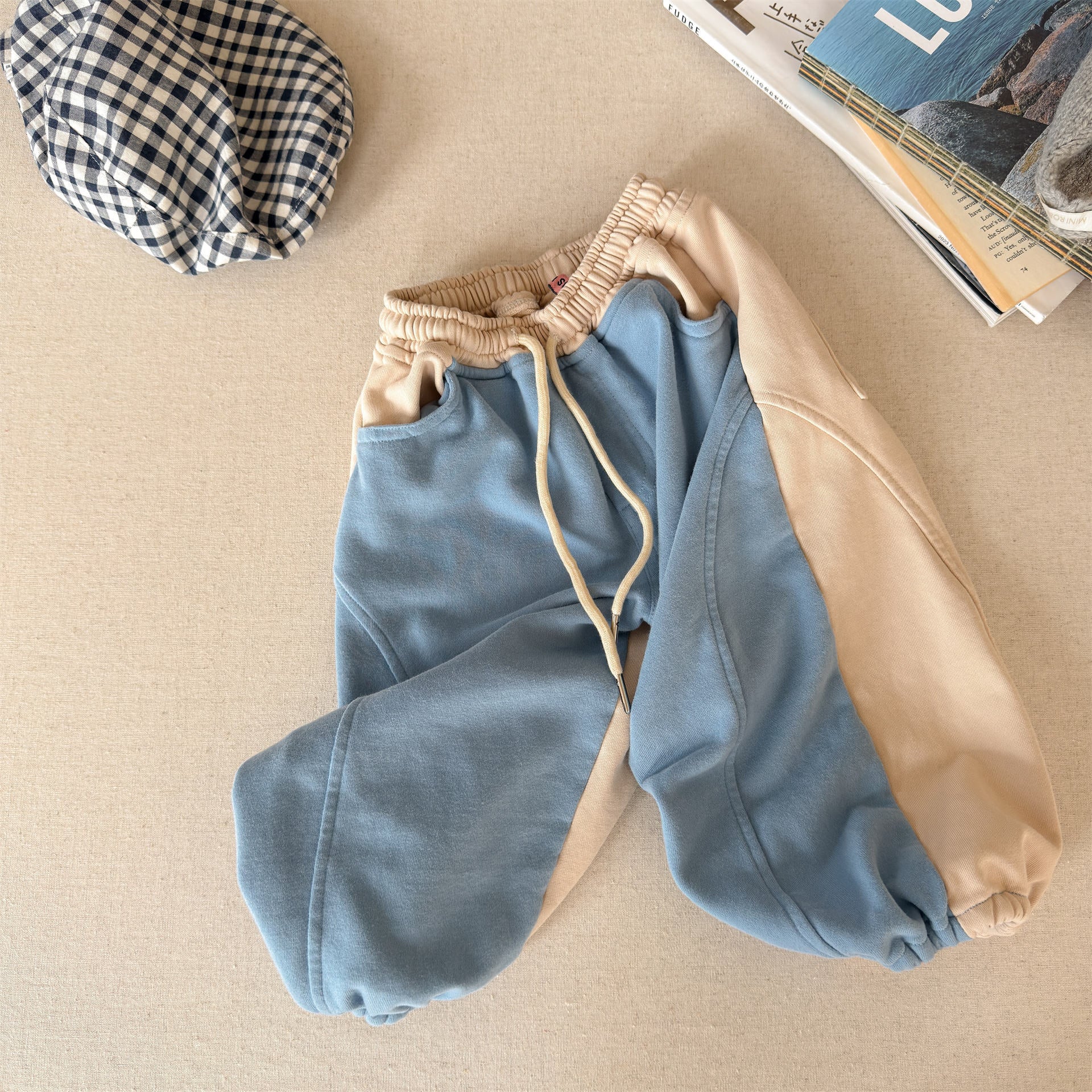 Two Tone Sweatpants バイカラー スウェットパンツ【mh0012465】 Blue / 80cm ADbaby ロングパンツ・スウェットパンツ