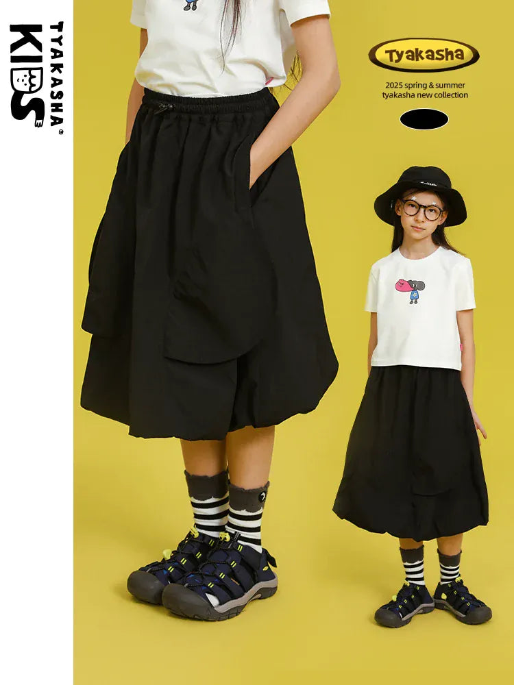 スカート Black / 120cm TYAKASHA KIDS ドロストバルーンスカート【mh0010081】