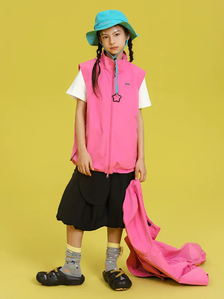 ショートコート・ジャケット・ジャンパー TYAKASHA KIDS ツーウェイベストフーディウインドブレーカージャケット【mh0010089】