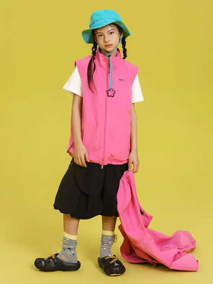 ショートコート・ジャケット・ジャンパー TYAKASHA KIDS ツーウェイベストフーディウインドブレーカージャケット【mh0010089】