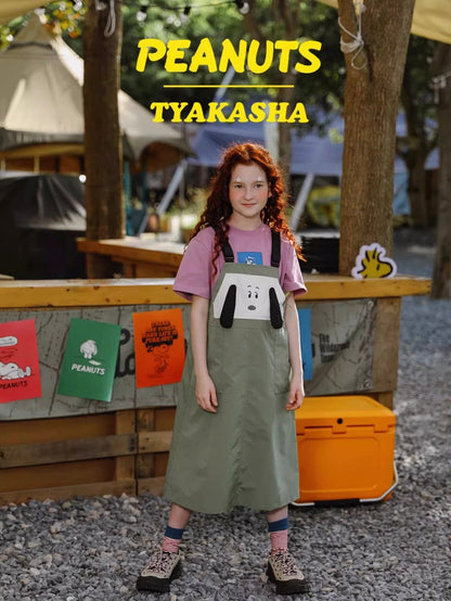 ノースリーブワンピース TYAKASHA KIDS x PEANUTS サスペンダーオーバーオールスカート【mh0010077】