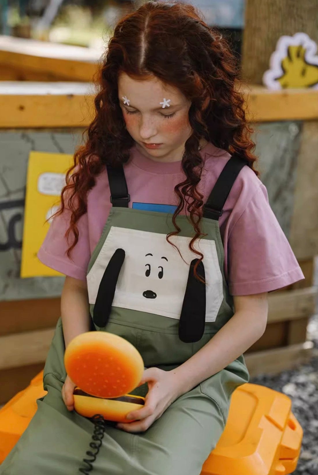 ノースリーブワンピース TYAKASHA KIDS x PEANUTS サスペンダーオーバーオールスカート【mh0010077】