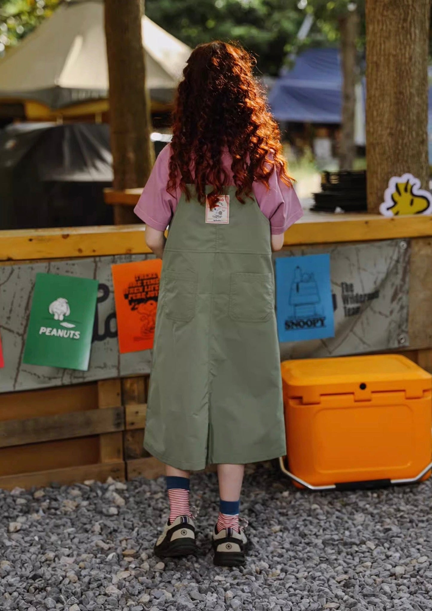 ノースリーブワンピース TYAKASHA KIDS x PEANUTS サスペンダーオーバーオールスカート【mh0010077】